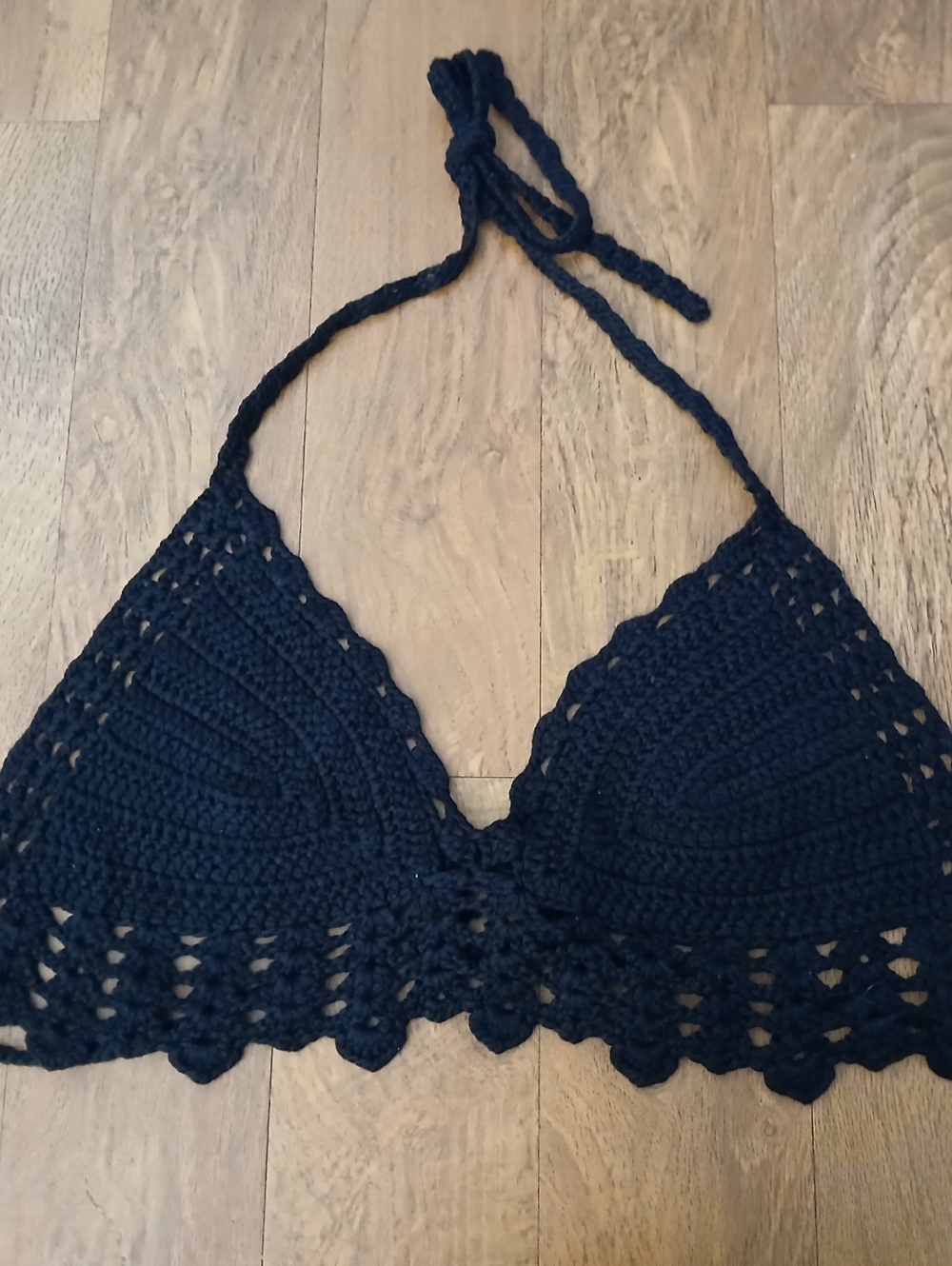 NWOT/ LOVE SENSE black crochet boho festival top